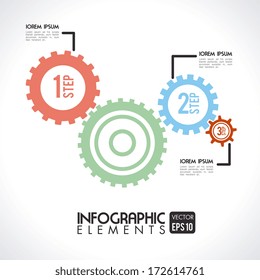 gears design over gray background vector illustration