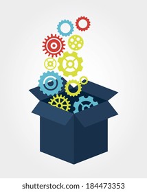 Gears design over gray background, vector illustration