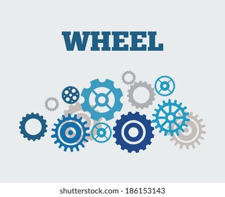 Gears design over gray background, vector illustration