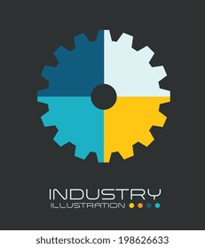Gears design over gray background, vector illustration