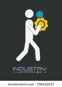 Gears design over gray background, vector illustration