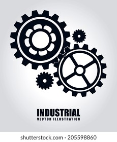 Gears design over gray background, vector illustration