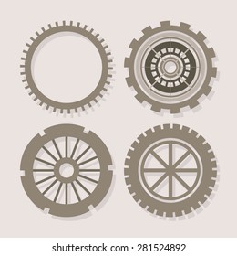 Gears design over grey background, vector illustration
