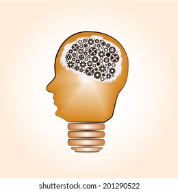 Gears design over orange background, vector illustration.