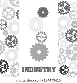 Gears design over pattern background, vector illustration