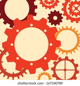 gears design over pink  background vector illustration  