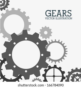 gears design over  white  background vector illustration  