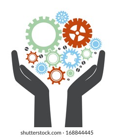 gears design over white background vector illustration