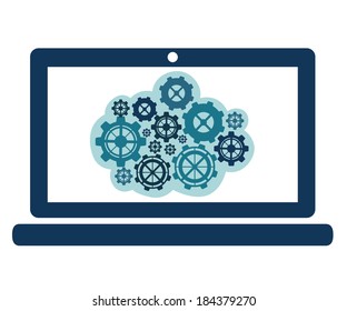 Gears design over  white background, vector illustration