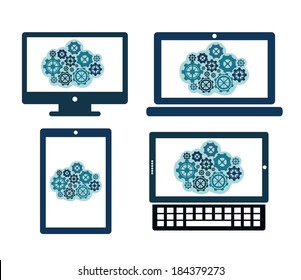 Gears design over white  background, vector illustration