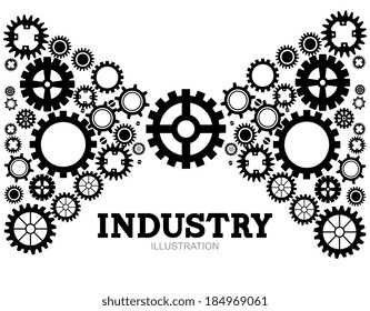 Gears design over white background, vector illustration