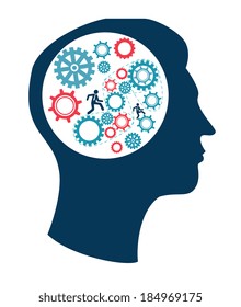 Gears design over white background, vector illustration