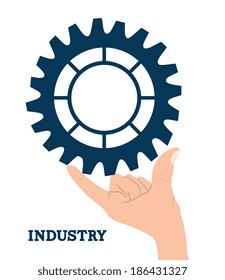 Gears design over white background, vector illustration