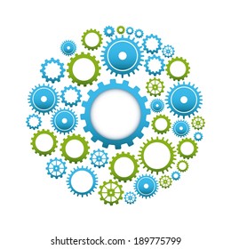 Gears design over white background, vector illustration