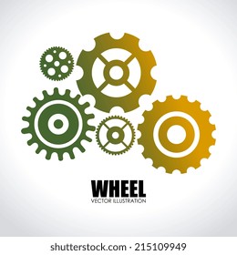 Gears design over white background, vector illustration