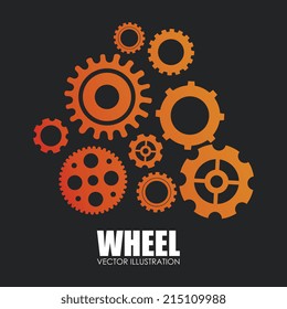 Gears design over white background, vector illustration
