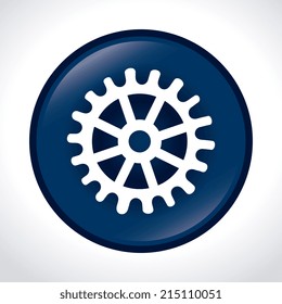 Gears design over white background, vector illustration