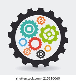 Gears design over white background, vector illustration