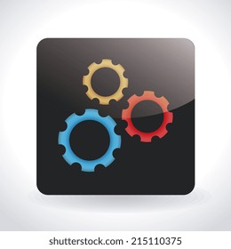 Gears design over white background, vector illustration