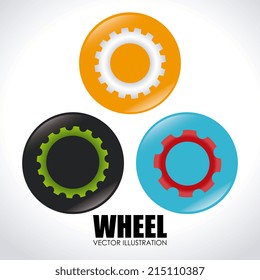 Gears design over white background, vector illustration