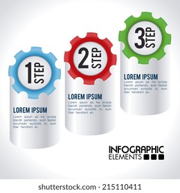 Gears design over white background, vector illustration