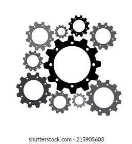 gears design over white  background vector illustration