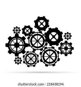 Gears design over white background, vector illustration