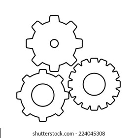 Gears design over white background, vector illustration