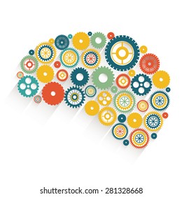 Gears design over white background, vector illustration