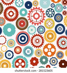 Gears design over white background, vector illustration