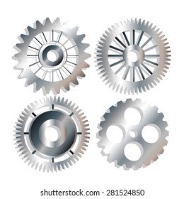 Gears design over white background, vector illustration