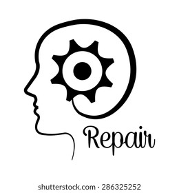 Gears design over white background, vector illustration.