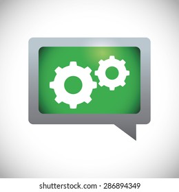 gears design over white background, vector illustration