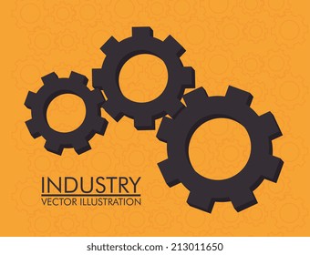 Gears design over yellow background, vector illustration