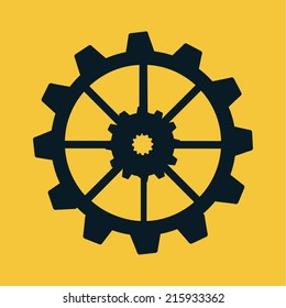gears design over yellow  background vector illustration