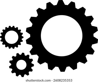 Gears of different sizes, industry, symbolism of set, harmony, teamwork