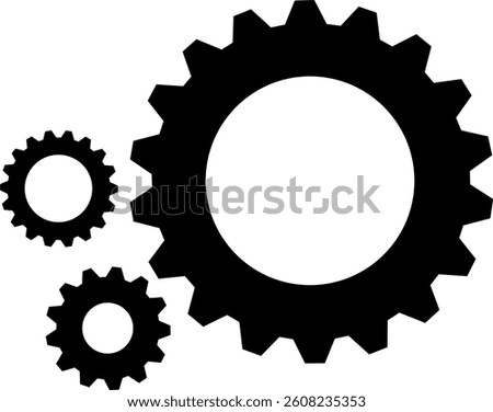 Gears of different sizes, industry, symbolism of set, harmony, teamwork