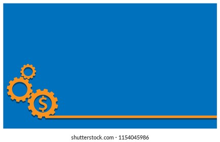 Gears and dollar background vector . Vector illustration on blue background