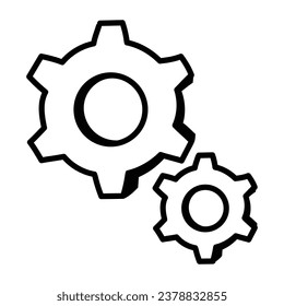 Engranajes en el icono de doodle que denotan la configuración