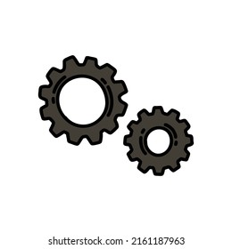 gears doodle icon, vector illustration