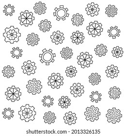Gears in doodle style , vector