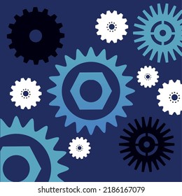 gears engine part, vector image