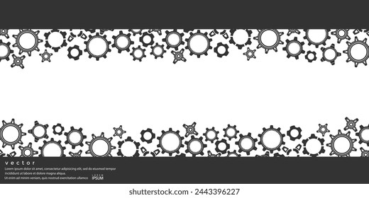 Engranajes. Ingeniería de fondo industrial.Dibujo técnico .Tecnología banner.Ilustración vectorial .