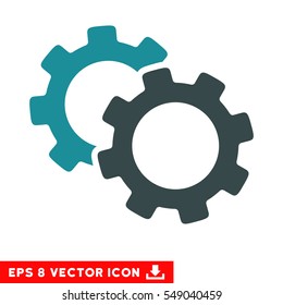 Icono del vector EPS. El estilo de ilustración es un símbolo bicónico bicolor azul suave sobre fondo blanco.
