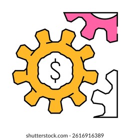 gears esg line icon vector. gears esg sign. isolated symbol illustration