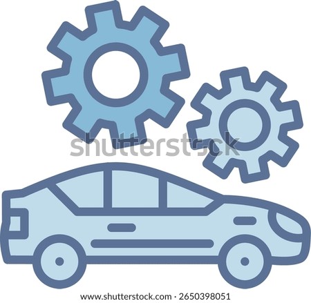 Gears Filled Blue Tone Icon