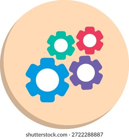 Icono de estilo de círculo plano de engranajes