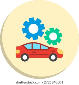 Icono de estilo de círculo plano de engranajes