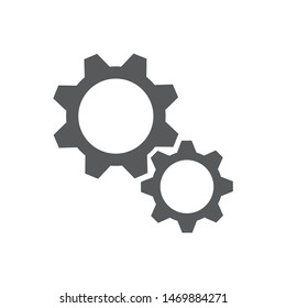Gears flat icon isolated on the white background for different needs