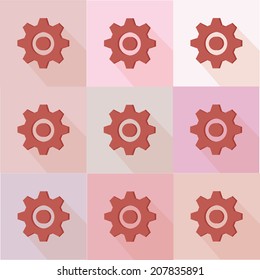 Gears flat icons design,clean vector